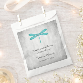 Sacs préférés de mariage de libellules turquoises