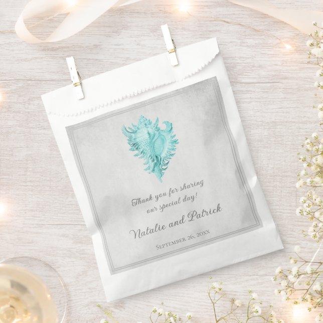 Sacs préférés turquoise Conch Shell Wedding (Coupé)
