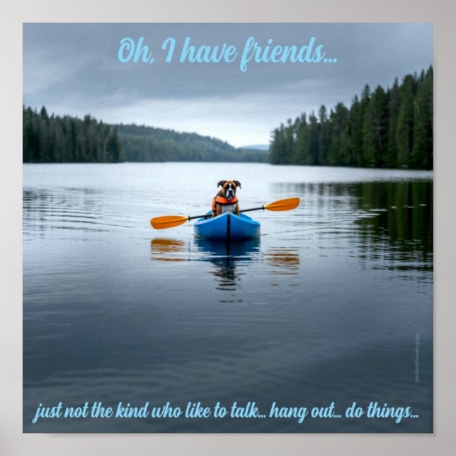 Sad and Lonely Pets Poster Print: I Have Friends (Devant)