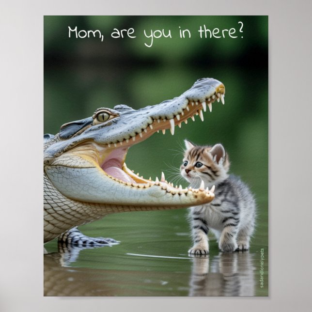 Sad Lonely Pets Poster Print: Mom Are You in There (Devant)