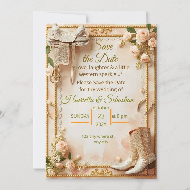Saddle & Sparkle – Mariage Western Enregistrez la  (Devant)