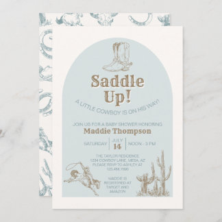 Saddle Up ! Invitation Baby shower Cowboy