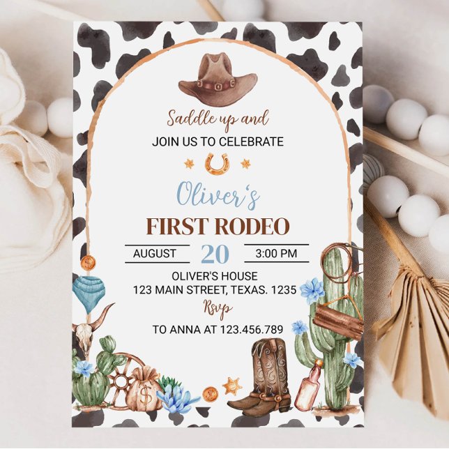 Saddup Highland Cowboy 1st Birthday Invitation (Créateur téléchargé)