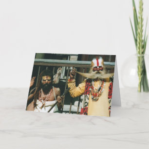 Sadhus au Népal, carte postale