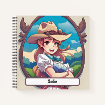 Sadie Le Carnet Cowgirl Avec Nametag Personnalisé