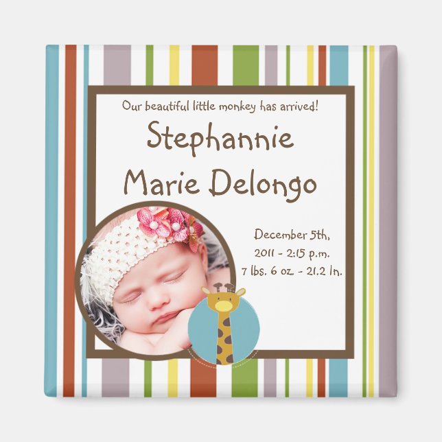 Safari 2"x2" Faire-part Magnet Jungle Tales (Devant)