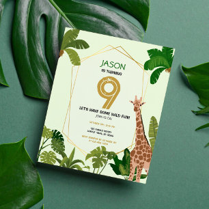 Safari Animal Giraffe Budget Anniversaire Invitati