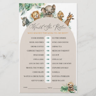 Safari Animal Jungle Modern Voudrait-Elle Plaire J