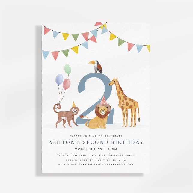 Safari Animals Birthday Invitation Jungle Party  (Créateur téléchargé)