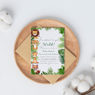 Safari animas invitation baby shower mignonne