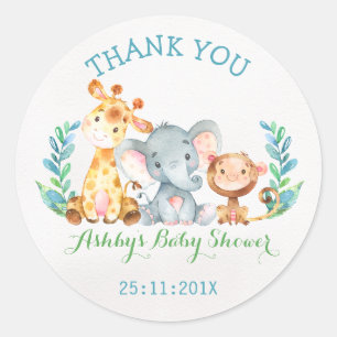 Safari Animaux Avec Sticker Baby shower Singe