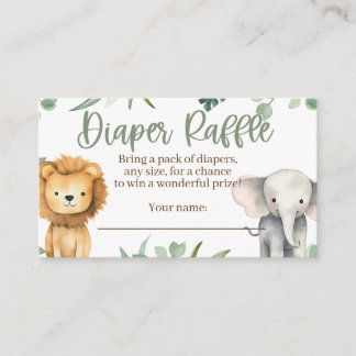Safari Animaux Baby shower Déchets Carte Raffle