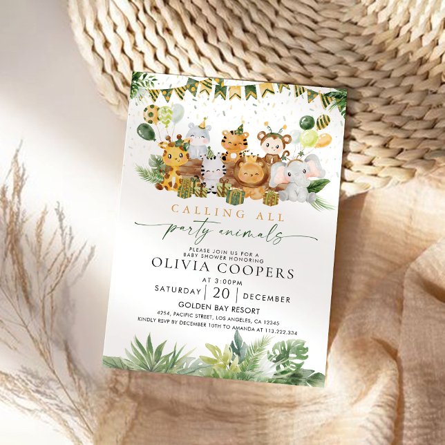 Safari Animaux Baby shower Invitation (Créateur téléchargé)