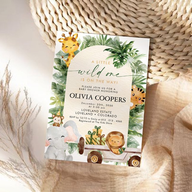 Safari Animaux Baby shower Invitation (Créateur téléchargé)