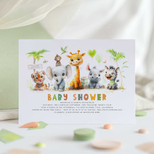 Safari Animaux Baby shower Invitation