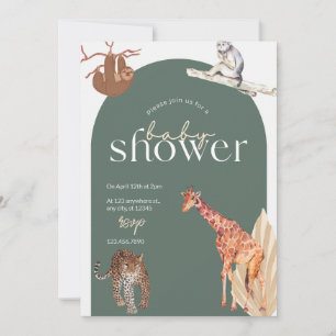 Safari Animaux Baby shower Invitation