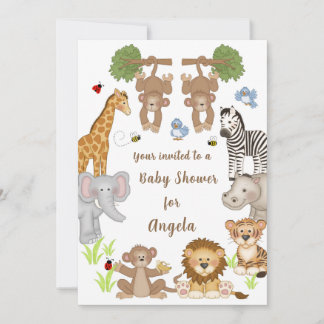 Safari Animaux Baby shower Invitation