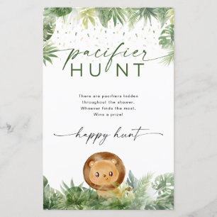 Safari Animaux Baby shower Pacifier chasse jeu