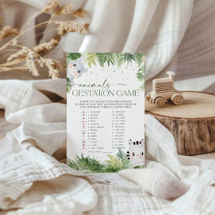 Safari Animaux Baby showers Animaux Gestation Jeu