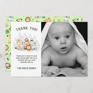 Safari Animaux Carte de remerciements Baby shower