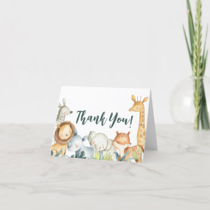 Safari Animaux Carte de remerciements Baby shower