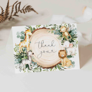 Safari Animaux Carte de remerciements Baby shower