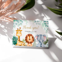Safari Animaux Carte de remerciements Baby shower