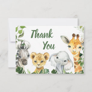 Safari Animaux Cartes de remerciements de Baby sho