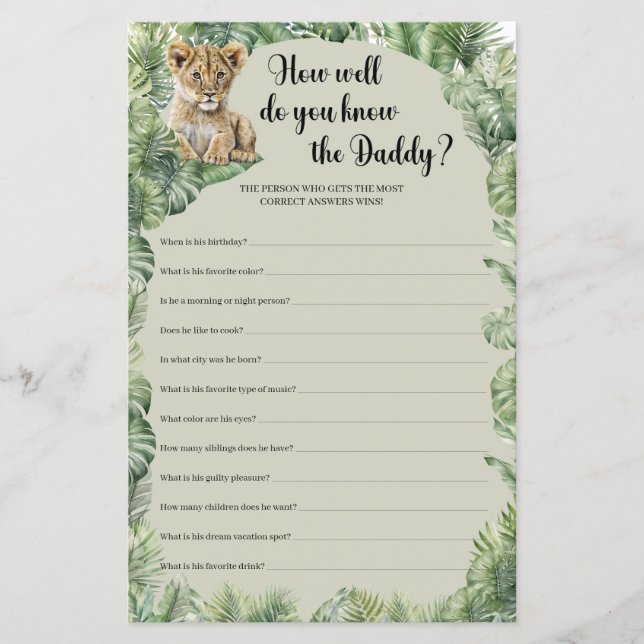 Safari Animaux Comment bien connaissez-vous le jeu (Devant)