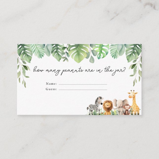 Safari Animaux Devinez Combien De Carte (Devant)