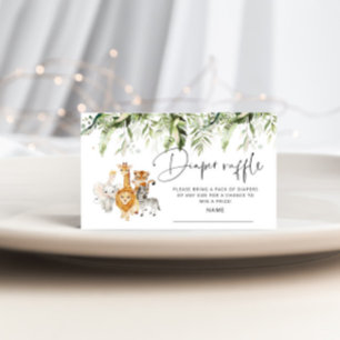 Safari animaux diaper loterie carte d'enclos