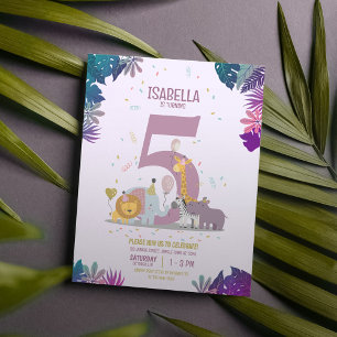 Safari Animaux Filles Budget Anniversaire Invitati