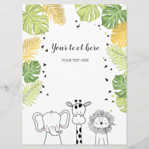 Safari Animaux Jungle zoo Insérer carte Wild One