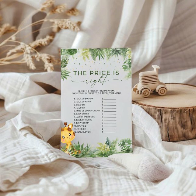 Safari Animaux Le Bon Prix Baby shower Jeu (Créateur téléchargé)