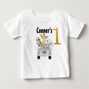 Safari Animaux Premier Anniversaire T-shirt