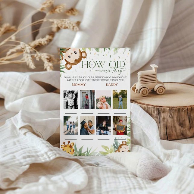 Safari Animaux Quel Âge Ont-Ils Été Baby shower Je (Créateur téléchargé)