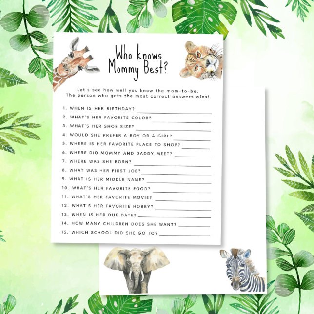 Safari animaux - Qui connaît maman mieux (Créateur téléchargé)