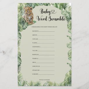 Safari Animaux Verdure Baby Word Scrambule jeu