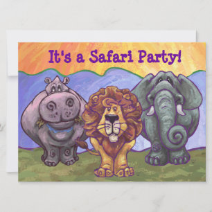 Safari Anniversaire Fête Invitation