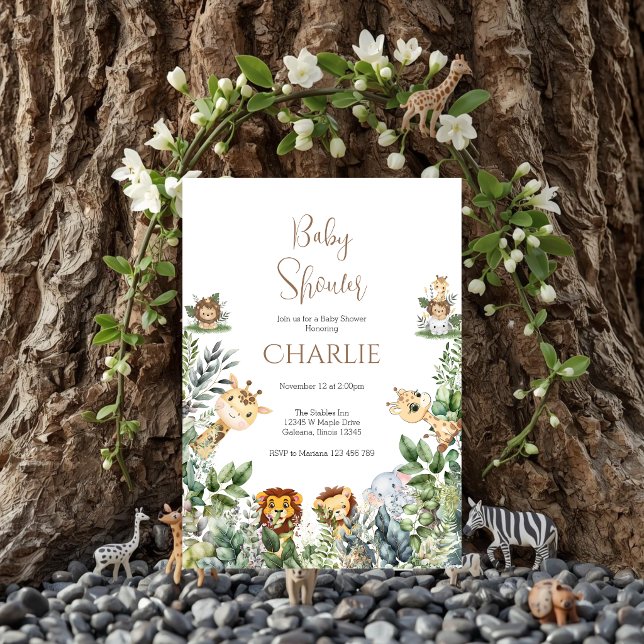 Safari Baby Shower Boy invitation (Créateur téléchargé)