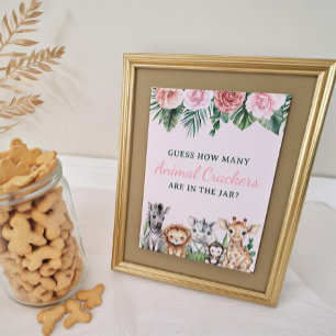 Safari Baby shower Devine Combien De Jeu Signe