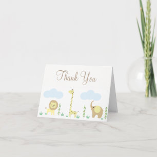 Safari Baby shower Thank You Note Cartes