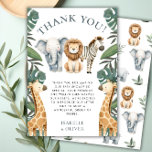 Safari Bébé Animaux et Carte de remerciements de v<br><div class="desc">Découvrez notre Carte de remerciements Safari Baby Animals and Greenery, la façon idéale d'express votre gratitude après un Baby shower Safari mémorable! Ce design moderne et neutre pour les hommes et les femmes saisit l'essence d'une jungle luxuriante avec sa végétation tropicale vibrante, ce qui en fait un choix idéal pour...</div>