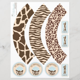 Safari Boy BLU Cupcake Wrapper 1