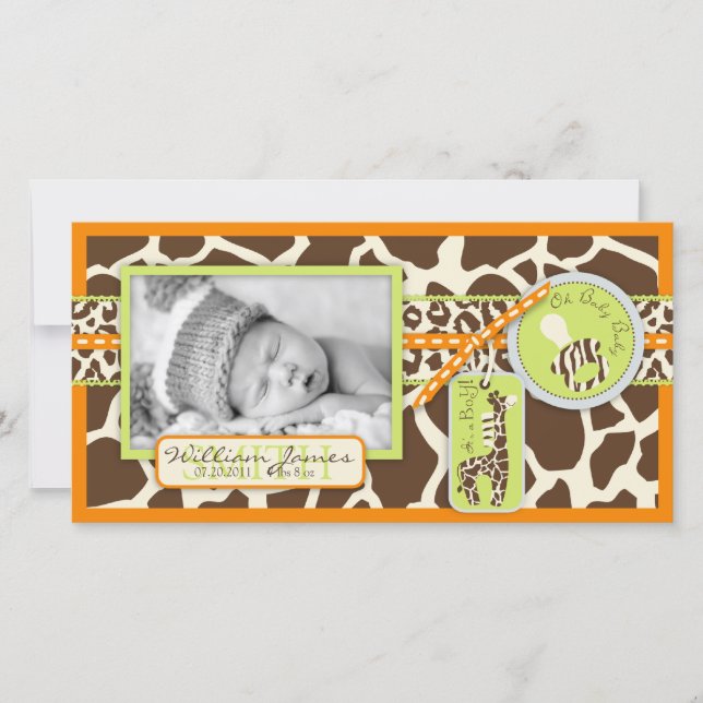 Safari Boy Orange Carte photo (Devant)