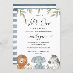 Safari Cute Animaux Baby shower Invitation