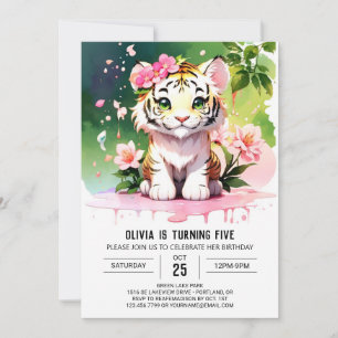 Safari Cute Tiger Anniversaire Invitation
