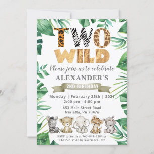 Safari Deux Wild Birthday Jungle Party Invitation