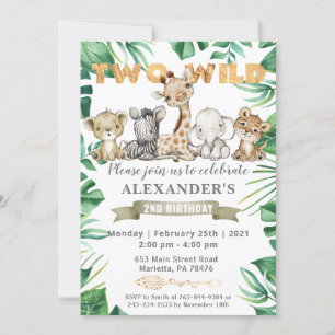Safari Deux Wild Birthday Party Invitation