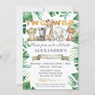 Safari Deux Wild Birthday Party Invitation
